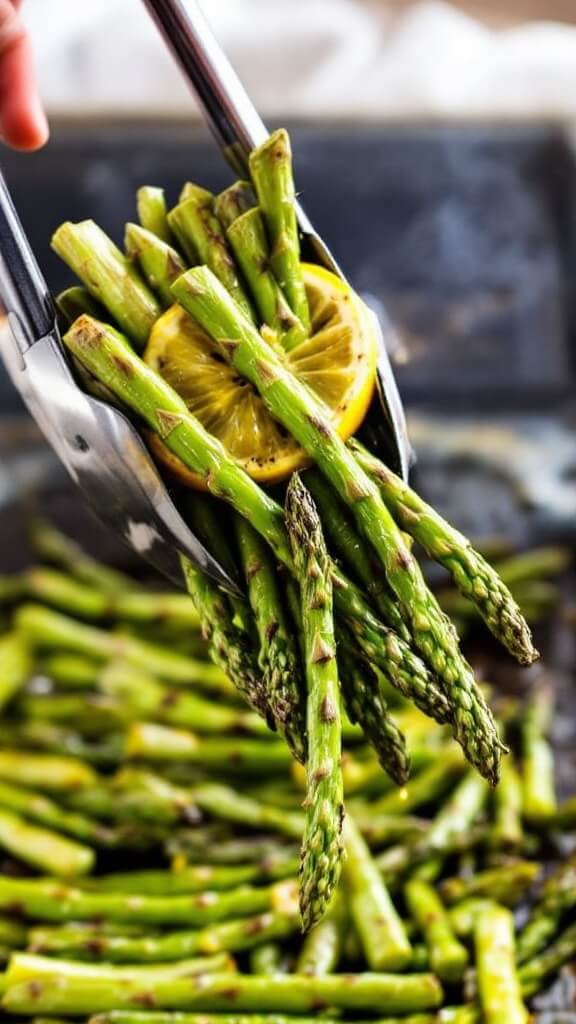 Perfect Grilled Asparagus: A Simple 10-Minute Side Dish 4 Raw asparagus spears on marble counter being dried with kitchen towel, visible water droplets on spears