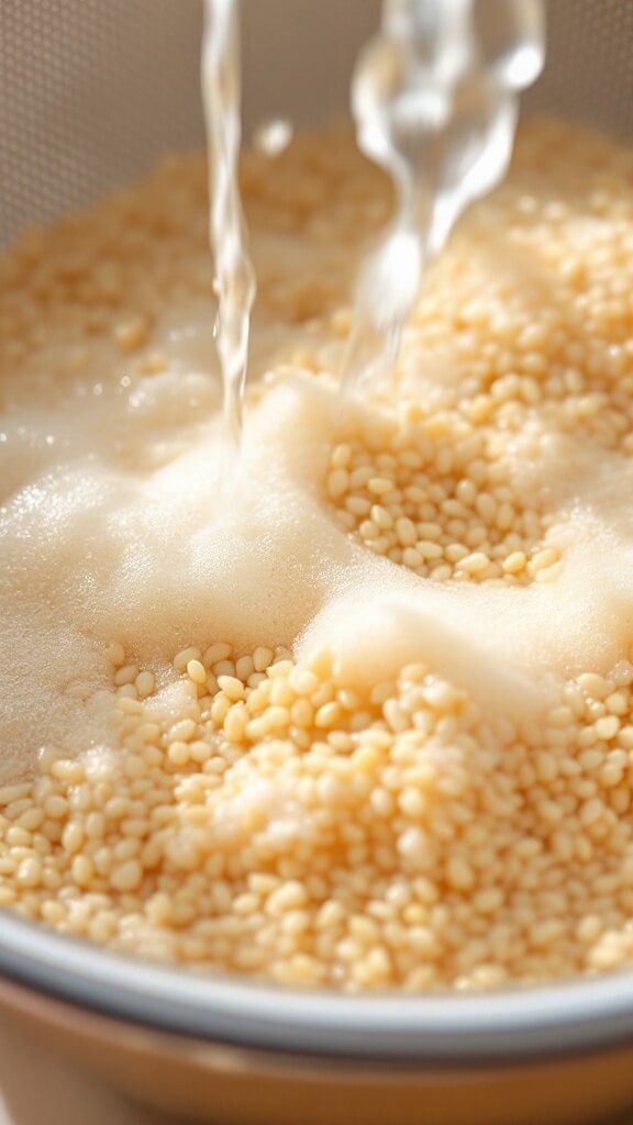 Vibrant Buddha Bowl With Sweet Potato &Amp; Tahini Drizzle 3 Overhead view of ingredients for buddha bowl including whole sweet potatoes, fresh produce, tahini, chickpeas, quinoa and spices on light wooden surface