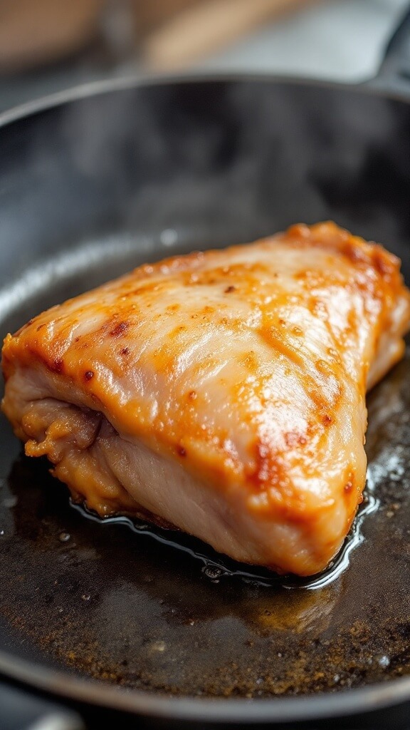 Raw duck legs, herbs and spices on a wooden board, with sea salt in a ceramic bowl under natural lighting