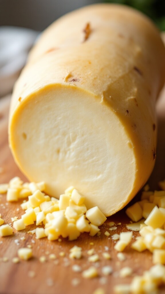 Crispy Oven-Baked Rutabaga Fries (Low-Carb &Amp; Keto-Friendly) 3 Person peeling a large rutabaga on a wooden cutting board in natural light