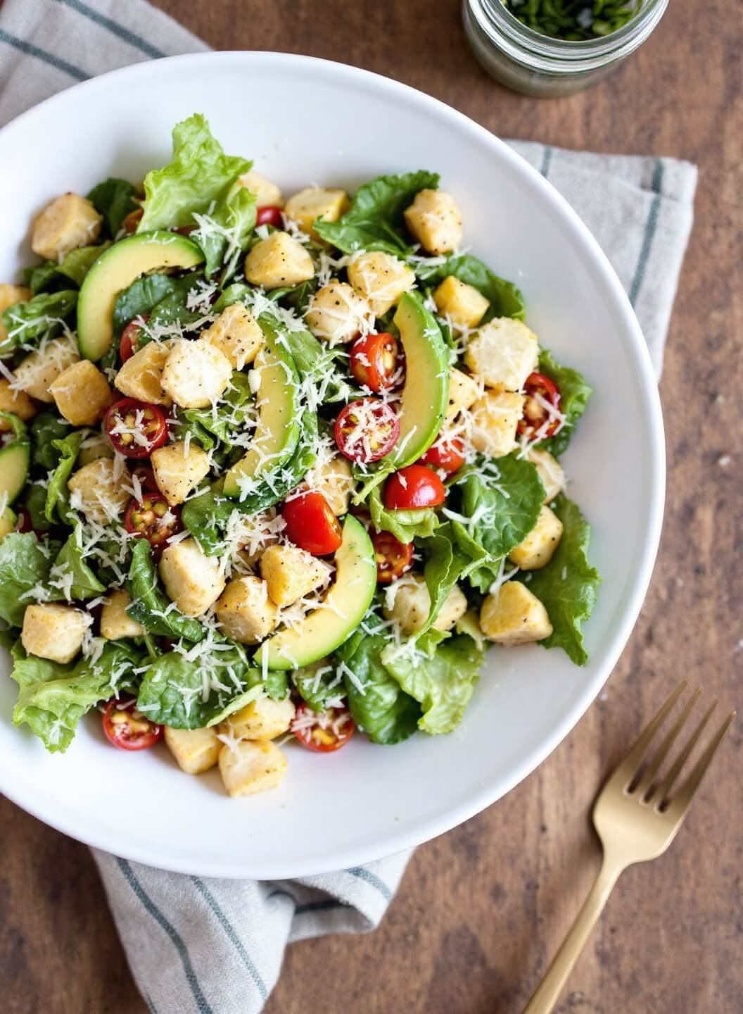 Homemade Keto Caesar Salad (No Croutons) 7 120keto caesar salad parmesan