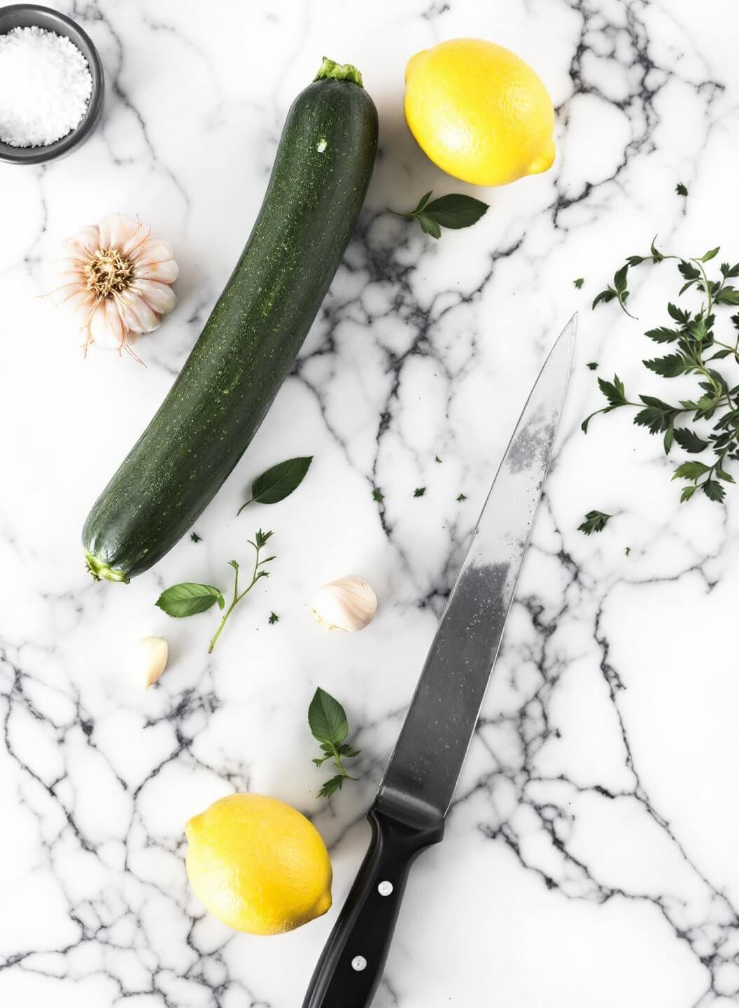 Quick Garlic Butter Shrimp Scampi With Zucchini Noodles 3 121fresh shrimp zucchini prep