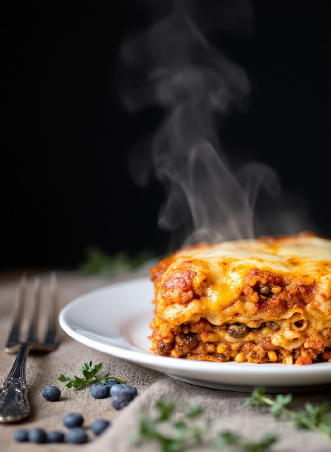 Two Easy Low-Carb Beef Lasagna Recipes: Eggplant &Amp; Cheese-Based 7 130bubbling lasagna steam