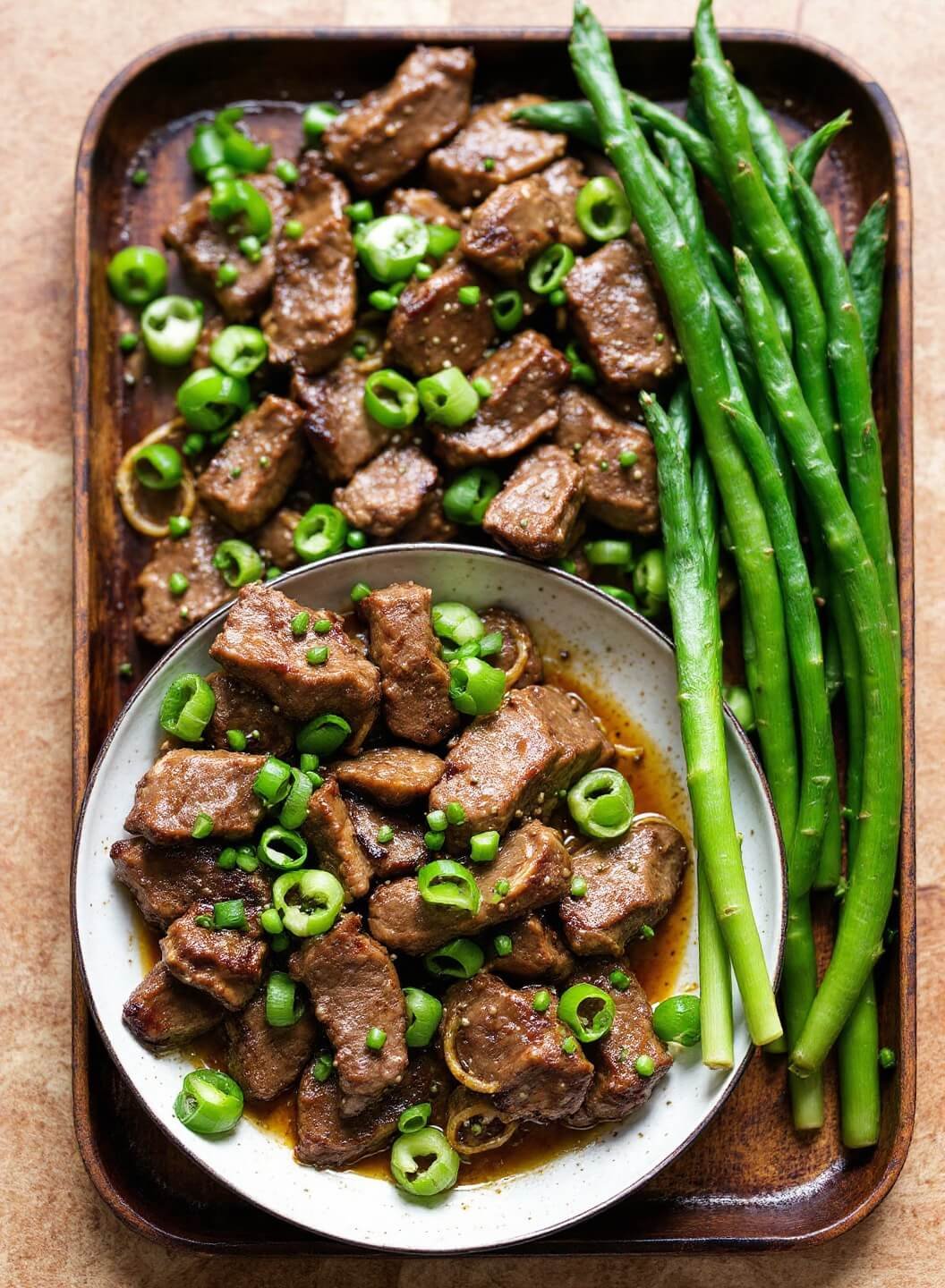 Classic Moo Shu Beef - Quick 30-Minute Asian-Inspired Stir Fry 7 31moo shu beef onions platter