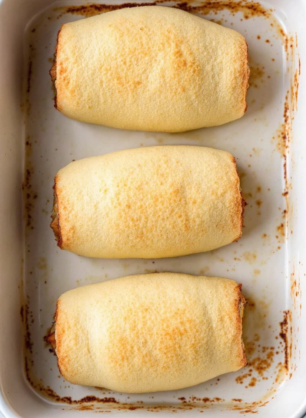 Keto Chicken Cordon Bleu 7 Four chicken cordon bleu rolls in a baking dish ready for the oven