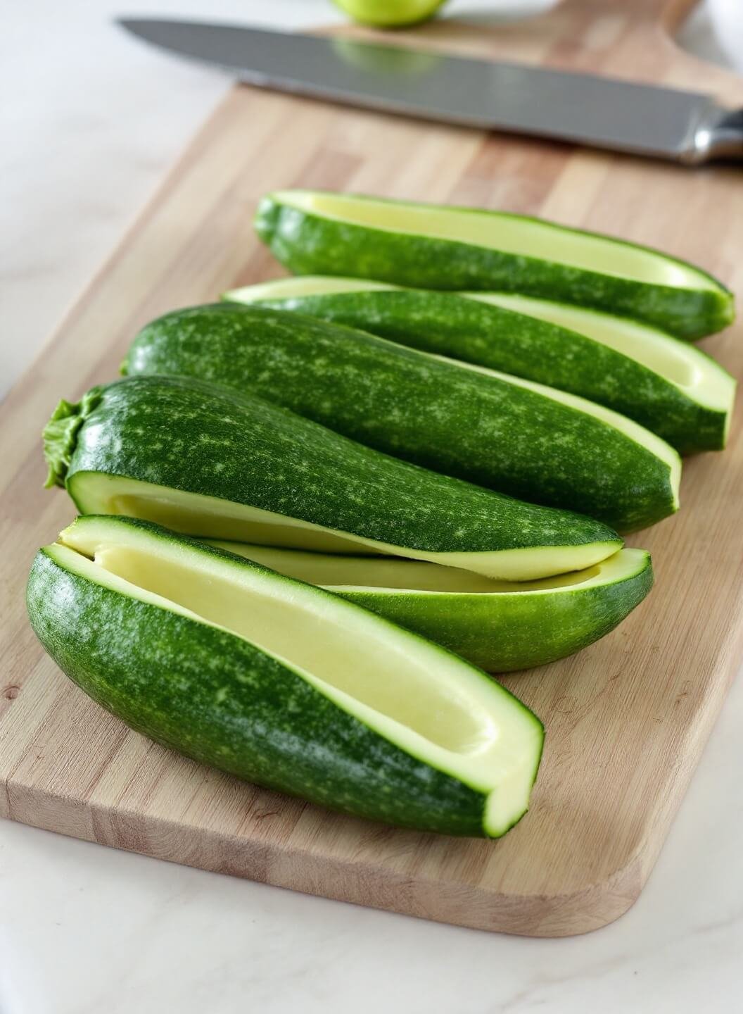 Zucchini Taco Boats (Low-Carb, Gluten-Free) 3 67raw zucchini boats prep