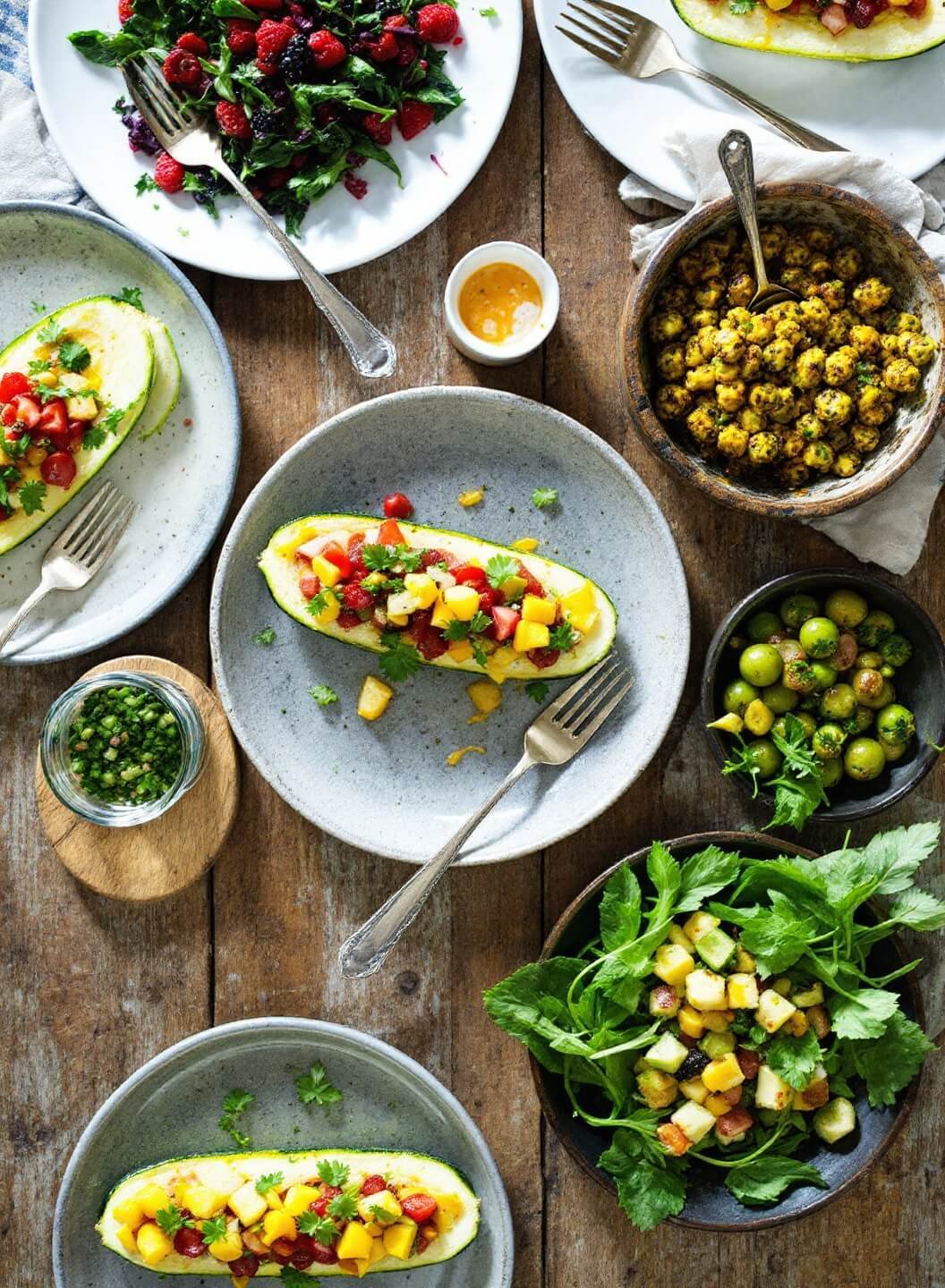 Zucchini Taco Boats (Low-Carb, Gluten-Free) 7 71zucchini boats table spread