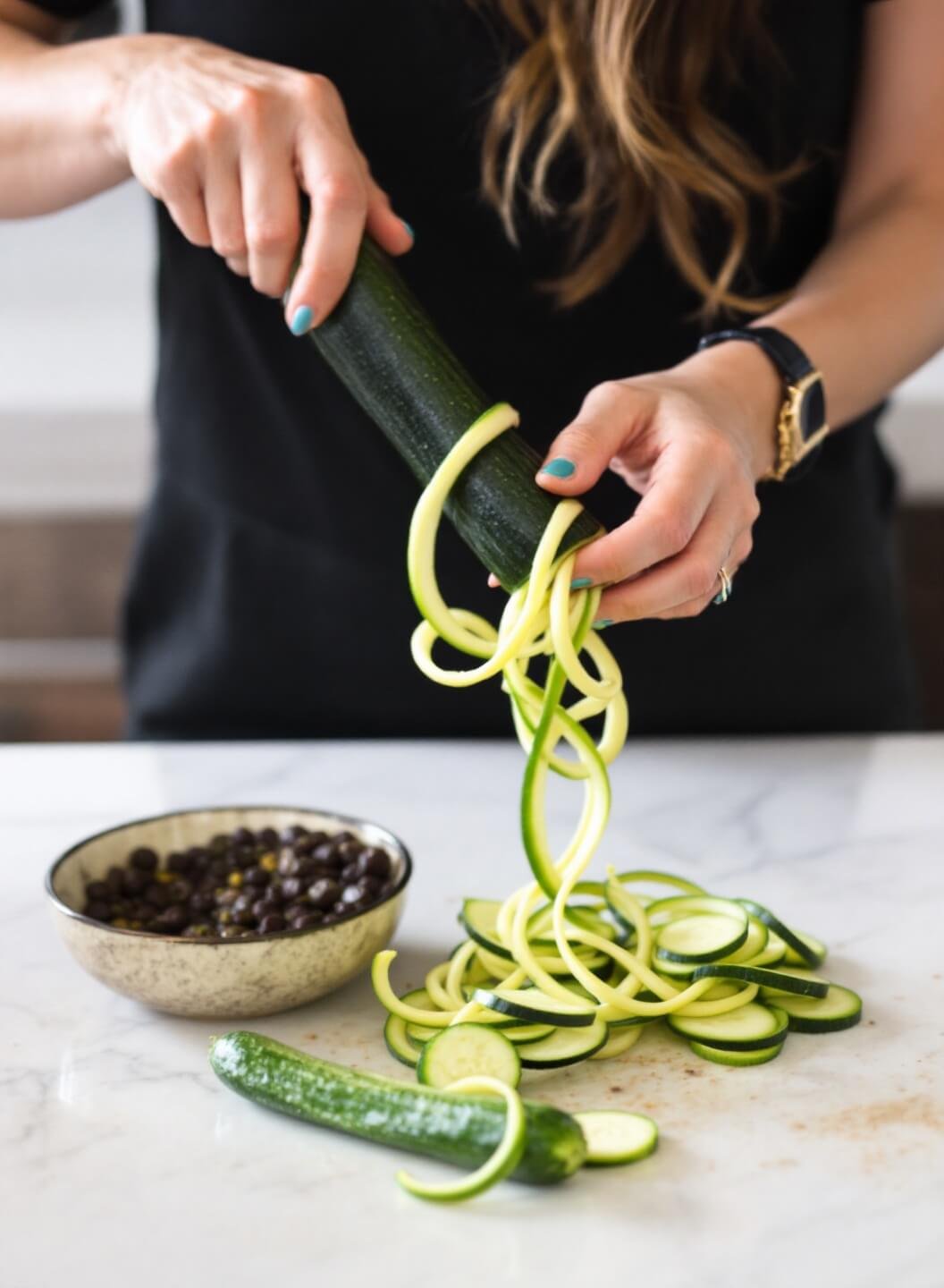 Low-Carb Zucchini Noodle Carbonara 3 94zucchini spiral kitchen