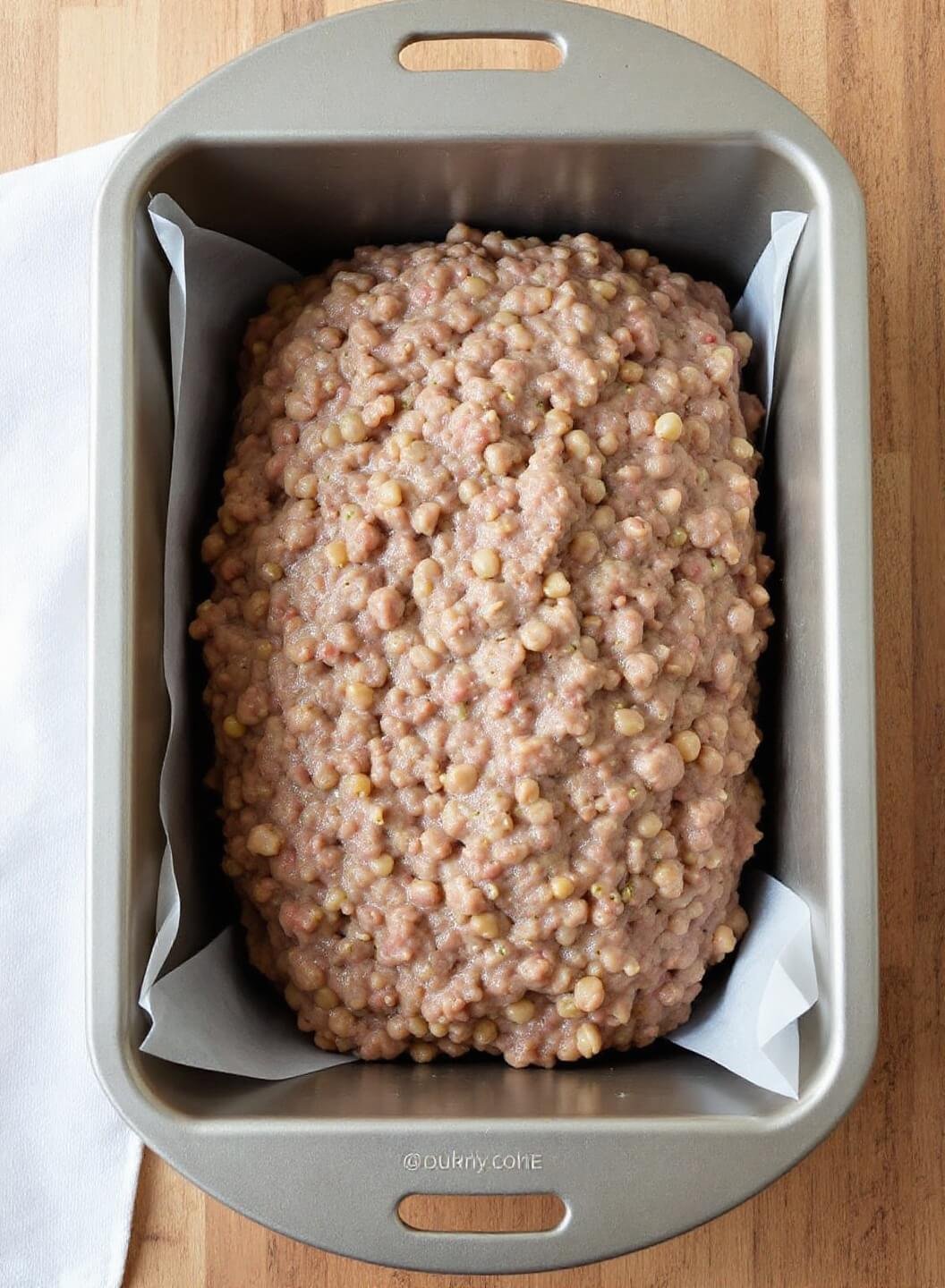 Classic Keto Meatloaf With Sugar-Free Glaze 5 Uncooked shaped meatloaf in a loaf pan