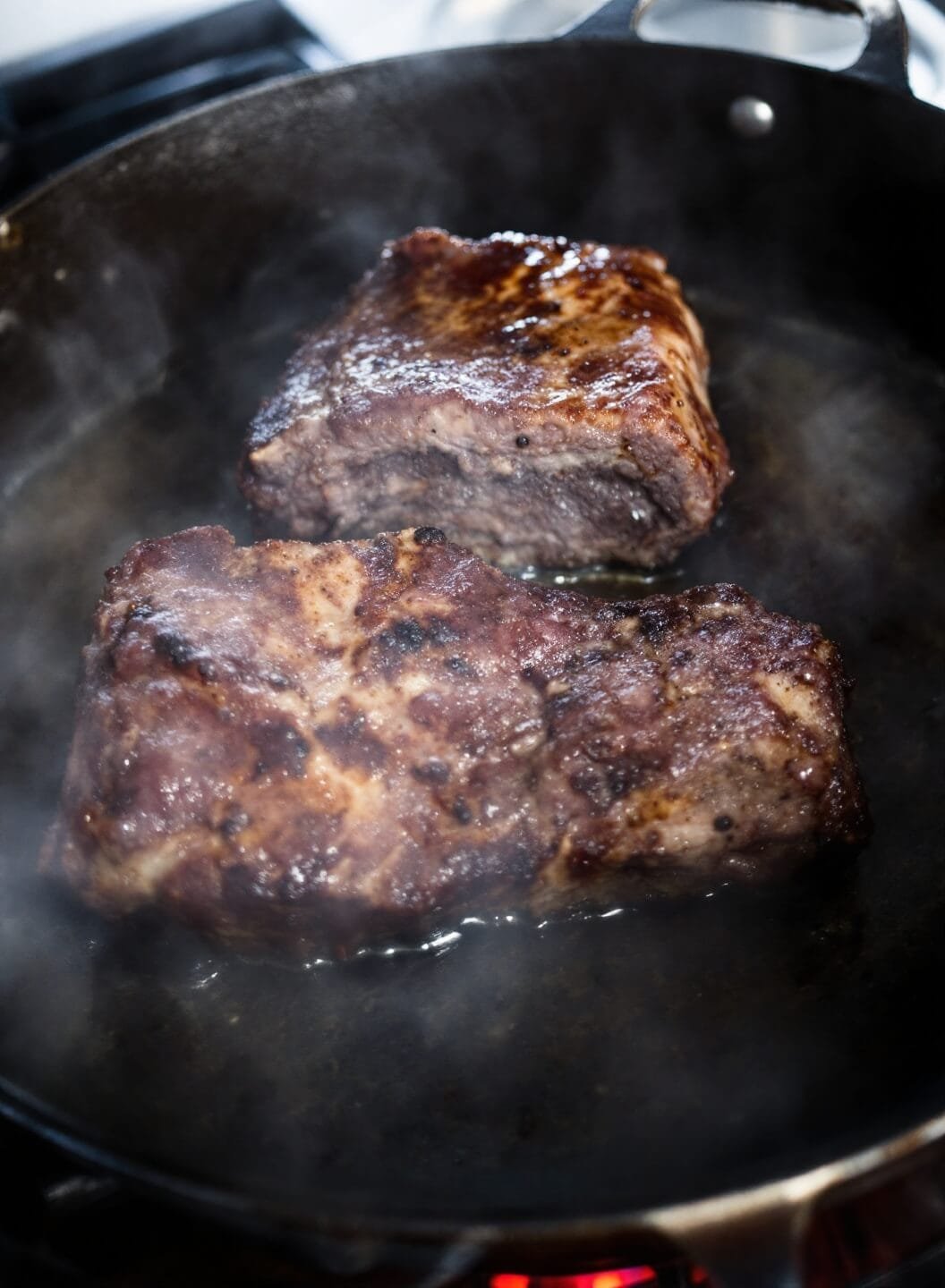 177searing shortribs steam