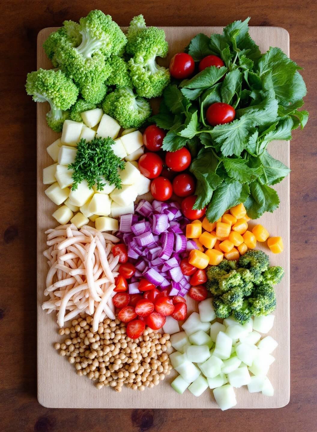 Spicy Shrimp Tacos (With Coconut Flour Tortillas Or Lettuce Wraps) 5 Various fresh pizza toppings arranged on a wooden board