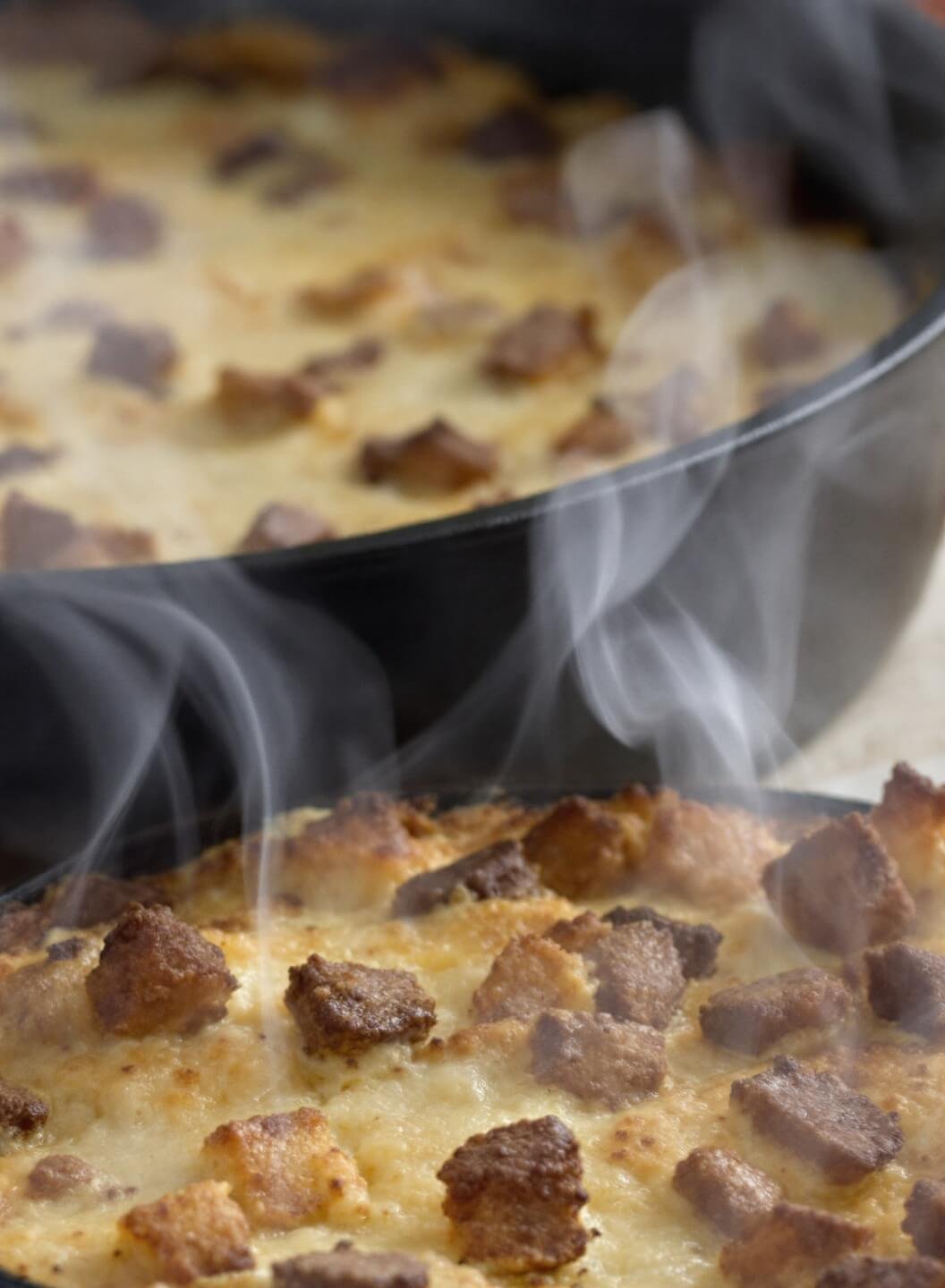 Sugar-Free Sweet Potato Casserole Using Mashed Pumpkin 6 Steaming golden brown casserole fresh from the oven