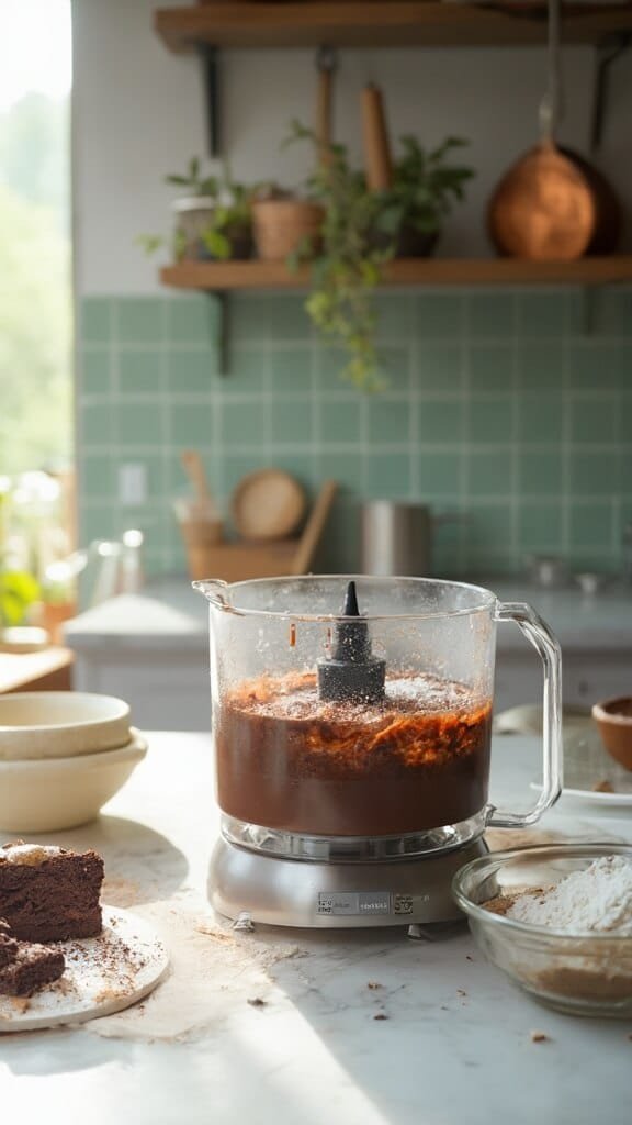 0 chocolate brownie mixing process