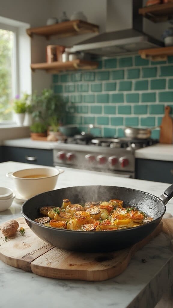 Sticky Ginger Aubergine (Eggplant) 5 0 aubergine frying pan