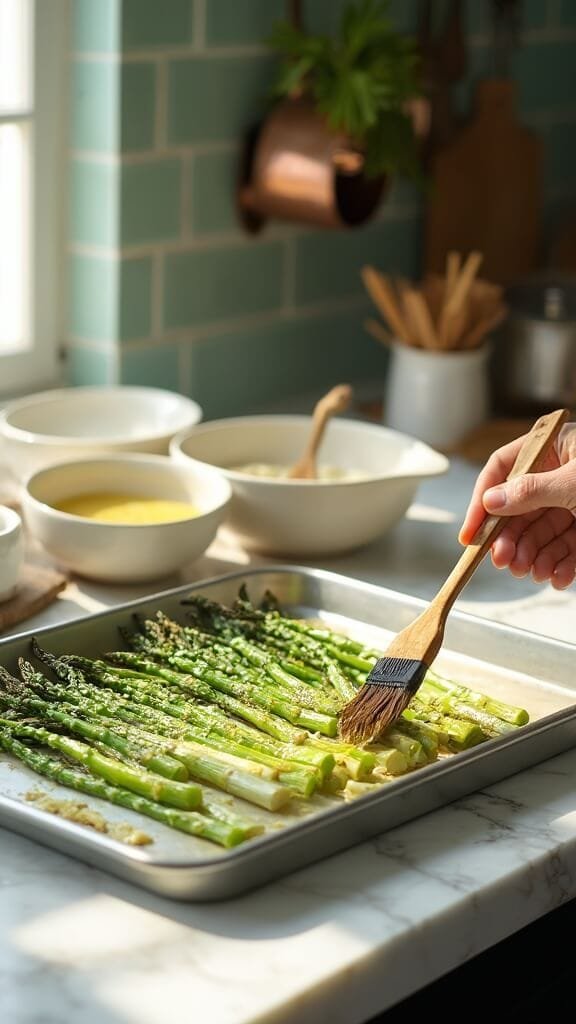 Keto Lemon Garlic Butter Asparagus (Quick &Amp; Easy Side Dish) 6 0 brushing butter asparagus