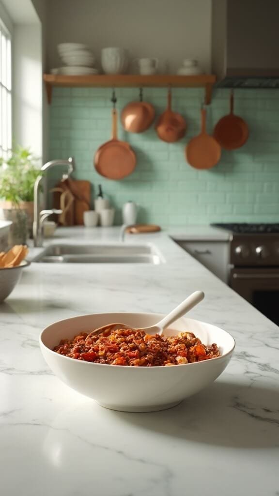 Traditional Easy Beef Chili Recipe 7 0 chili bowl marble kitchen