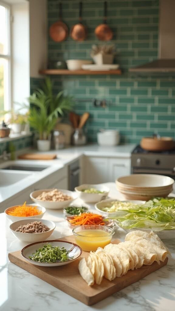 0 egg roll ingredients prep