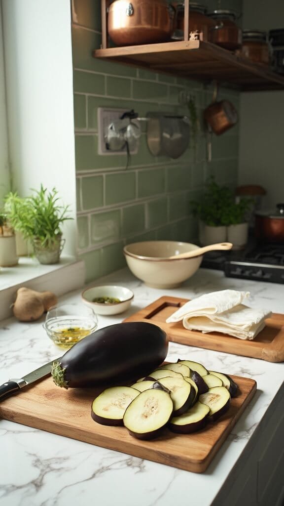 Air Fryer Eggplant (Crispy &Amp; Quick) 3 0 eggplant prep marble kitchen