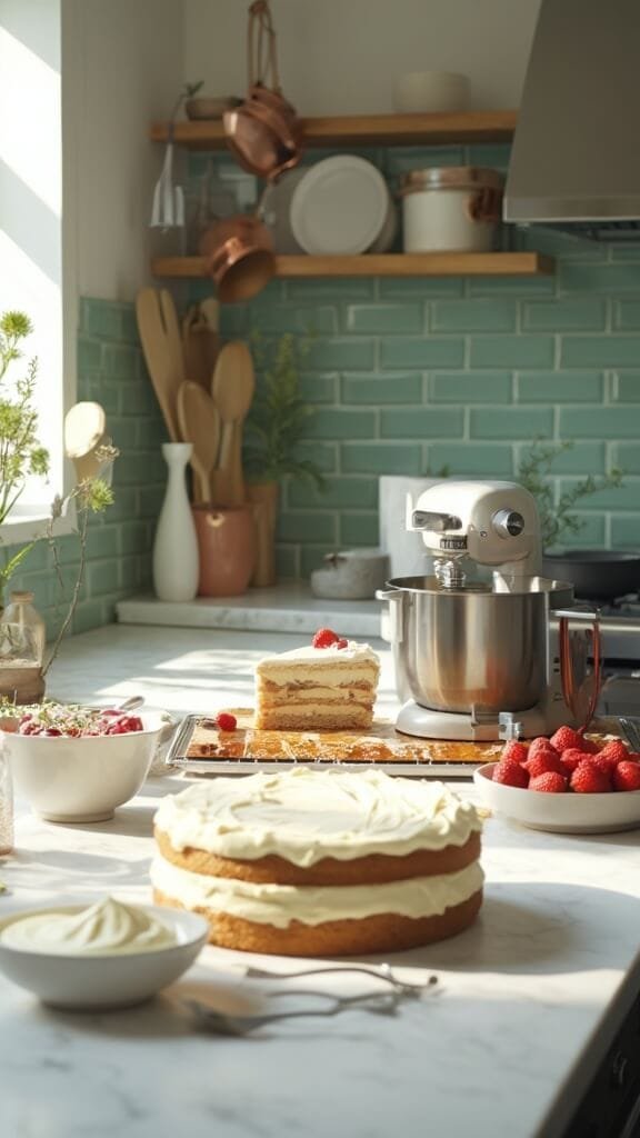 Fresh Strawberry Layer Cake With Cream Cheese Frosting 6 0 modern kitchen cream cheese frosting