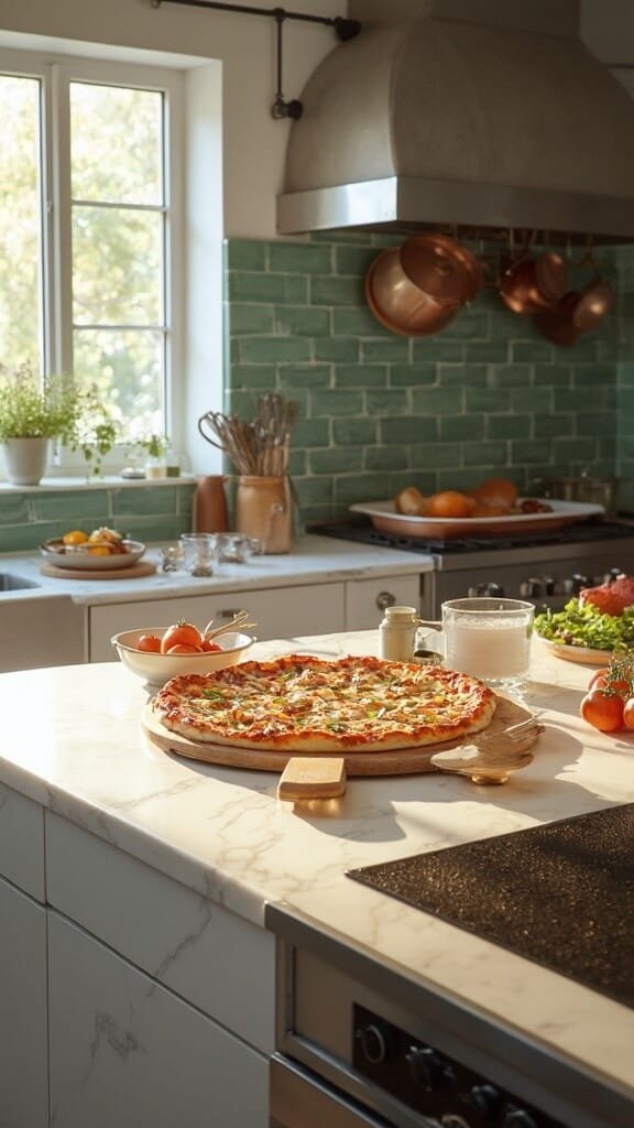 Classic Homemade Margherita Pizza 6 0 modern pizza prep kitchen