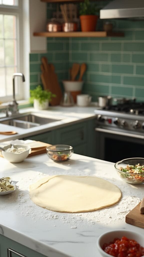 Classic Homemade Margherita Pizza 4 0 pizza dough prep