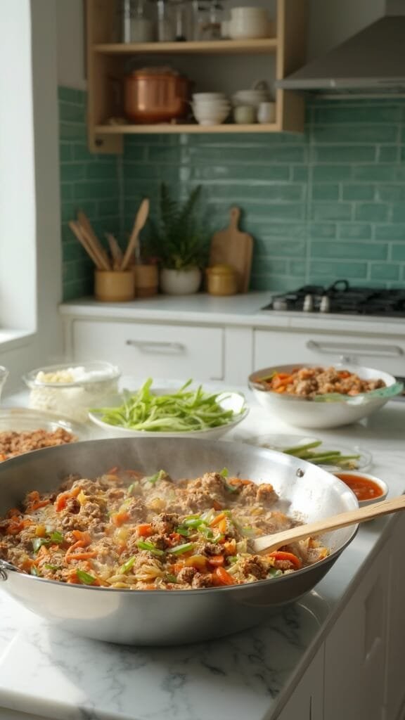 0 pork wok filling prep