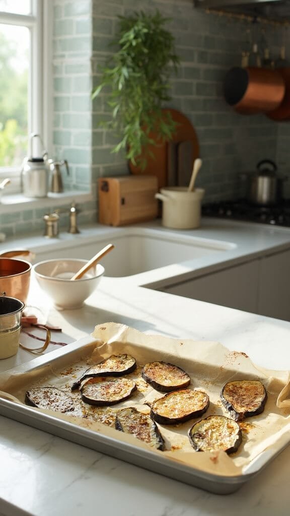 Perfectly Roasted Eggplant With Mediterranean Herbs 6 0 seasoned eggplant prep