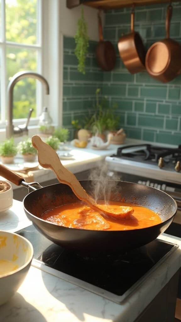 Crispy Orange Chicken (Better Than Takeout!) 6 1 orange sauce reducing wok