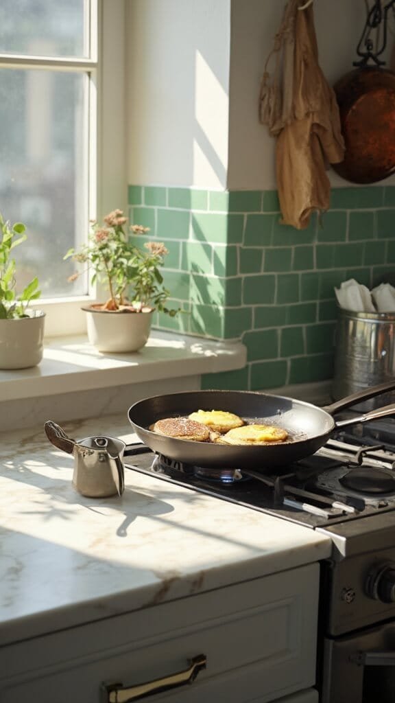 1 pancakes cooking modern kitchen