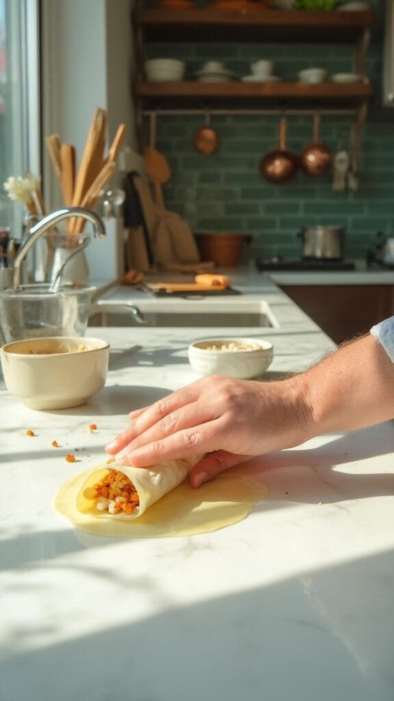 1 preparing egg roll