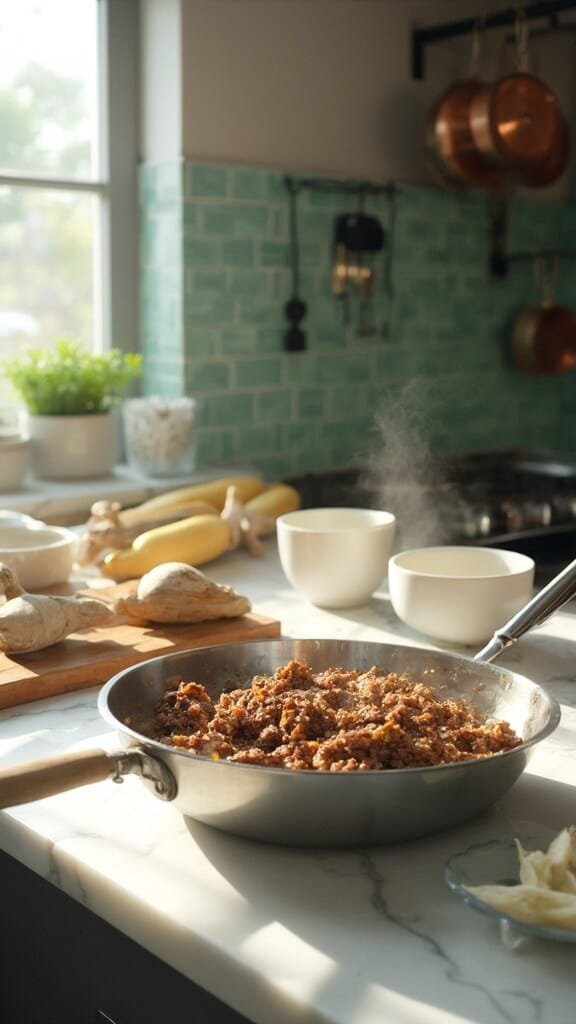 0 browned beef skillet