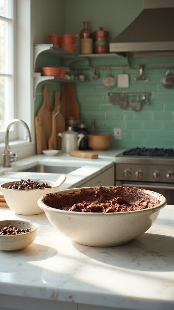 Protein Brownies With Almond Flour 5 0 chocolate brownie mixing process