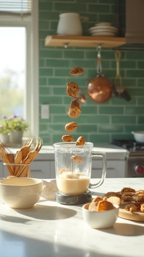 Cookies &Amp; Cream Protein Smoothie 6 0 cookie mixture blending action