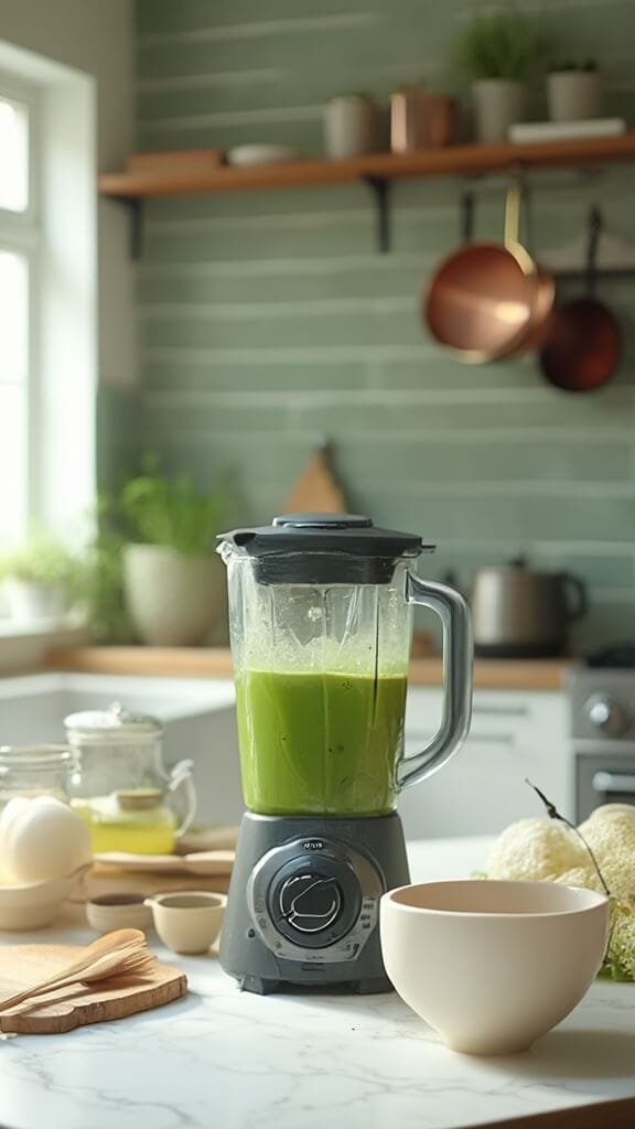 0 creamy green smoothie blend action