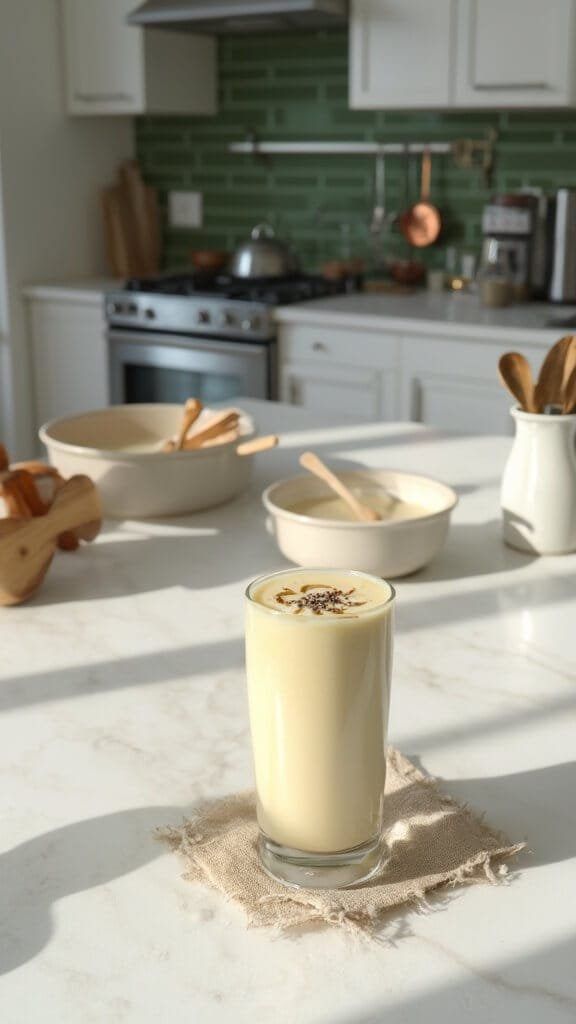 0 creamy vanilla smoothie presentation
