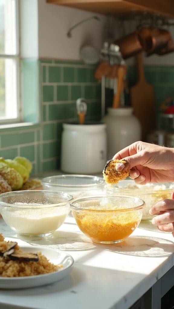 0 eggplant breading prep