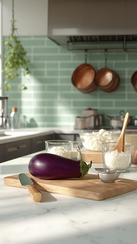 0 eggplant prep modern kitchen