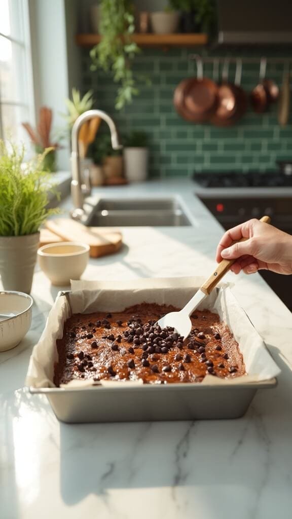 Protein Brownies With Almond Flour 6 0 glossy brownie batter prep