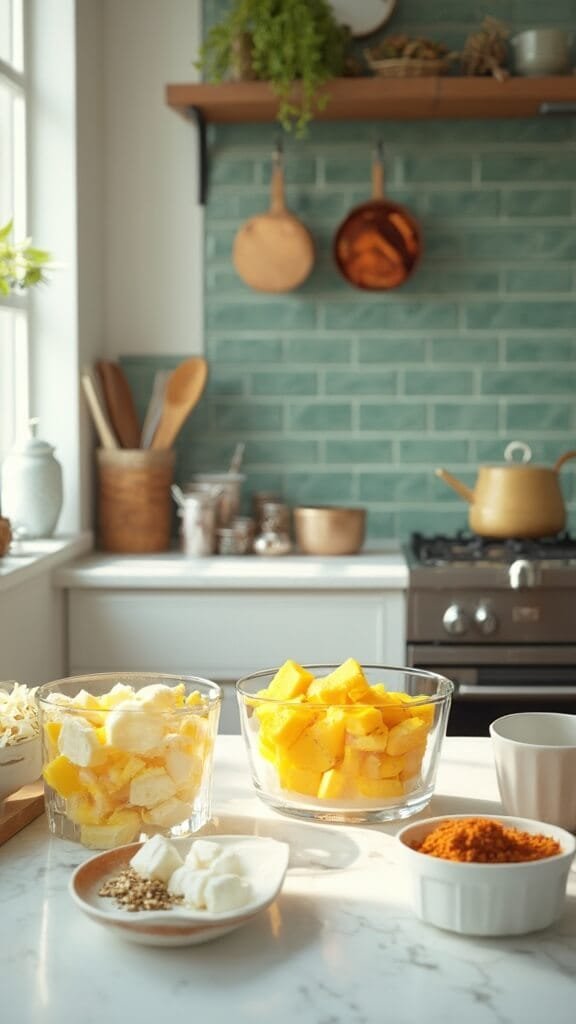 0 mango smoothie ingredients prep