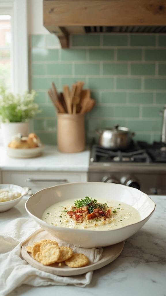 Classic New England Clam Chowder 7 0 modern clam chowder plating