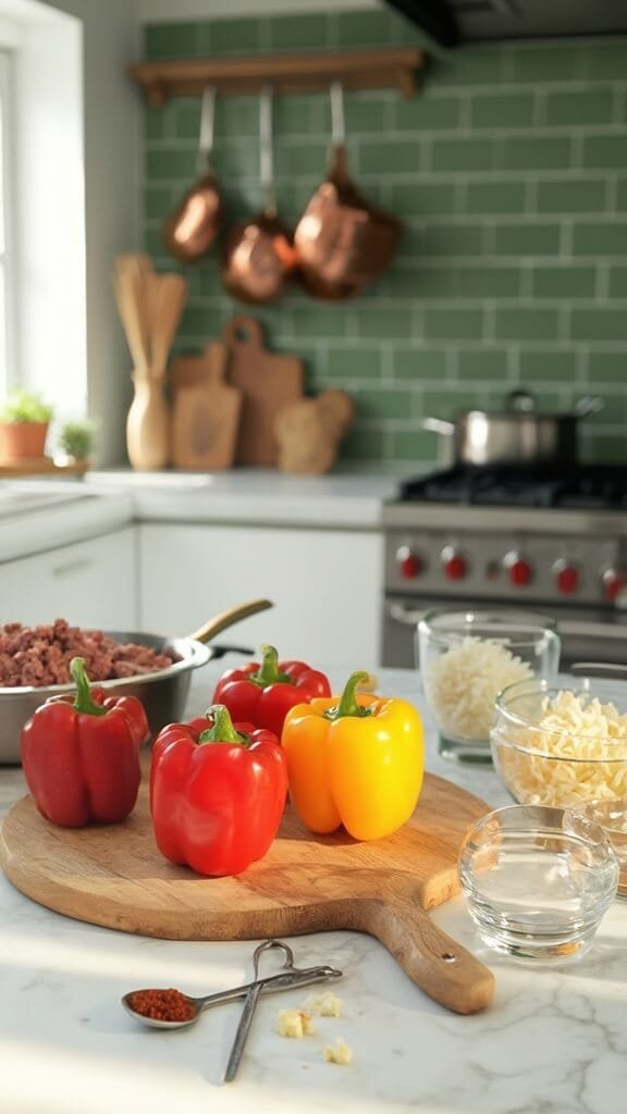 0 modern stuffed peppers prep