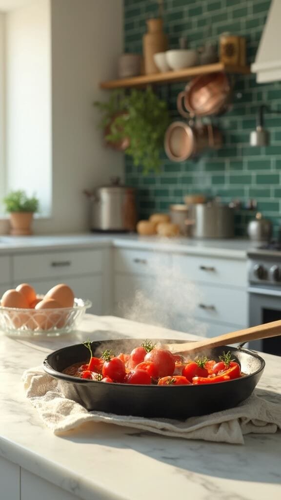 Mozzarella &Amp; Tomato Egg Bake (Caprese Style) 4 0 sauteed tomatoes modern kitchen