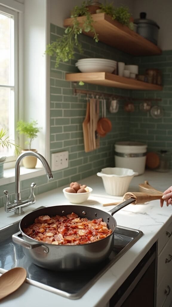 Classic New England Clam Chowder 4 0 sizzling bacon dutch oven