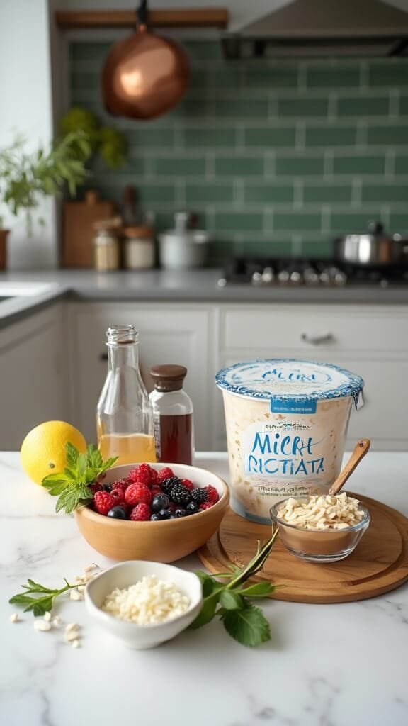 1 ricotta berries ingredients prep