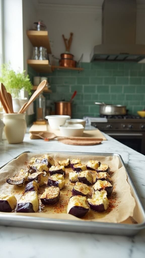 Perfect Roasted Eggplant 5 1 seasoned eggplant prep