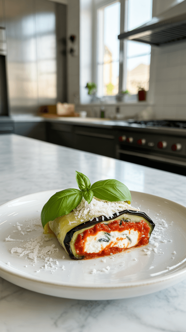 Eggplant Rollatini (Classic Italian Vegetarian Dish) 5 A food photograph of eggplant rollatini wm joqnq52efz7ty7xmpg nxxzc c9qy294nd5oh3n w
