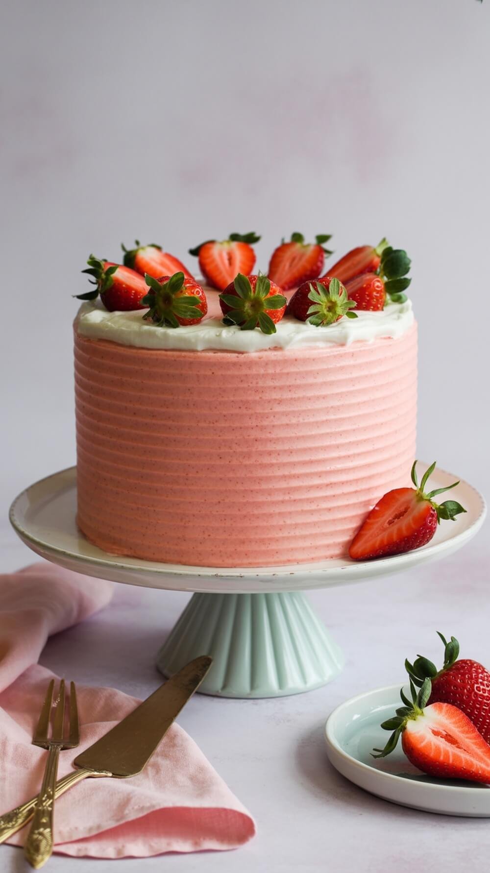 8 Delicious Healthy Dessert Recipes You Need To Try! 8 Fresh strawberry layer cake with cream cheese frosting
