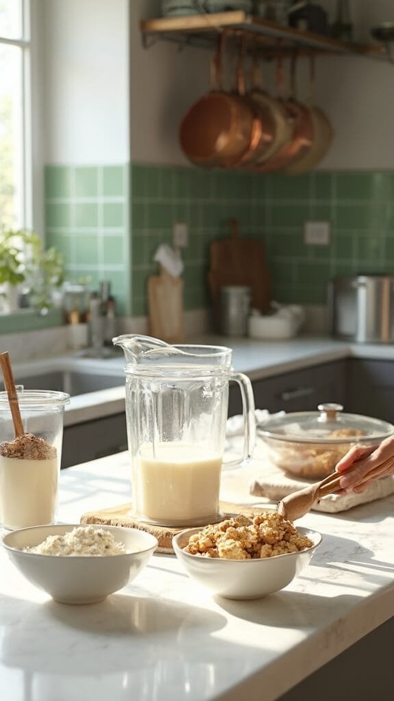 0 almond milk graham smoothie prep