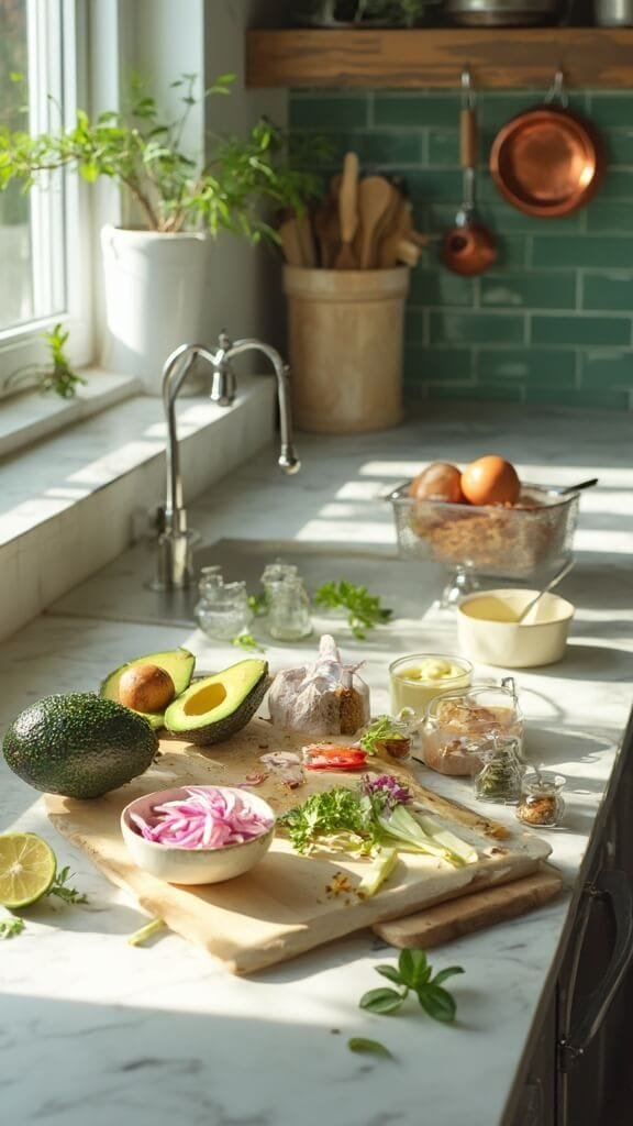 Avocado Stuffed With Egg Salad 3 0 avocado prep scene