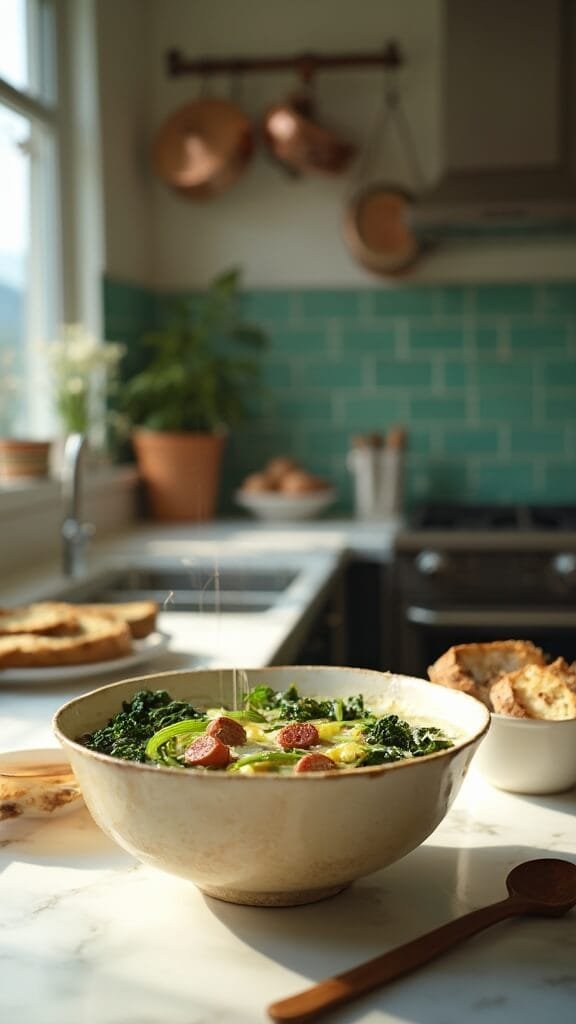 Caldo Verde (Portuguese Kale &Amp; Sausage Soup) 7 0 caldo verde bowl kitchen